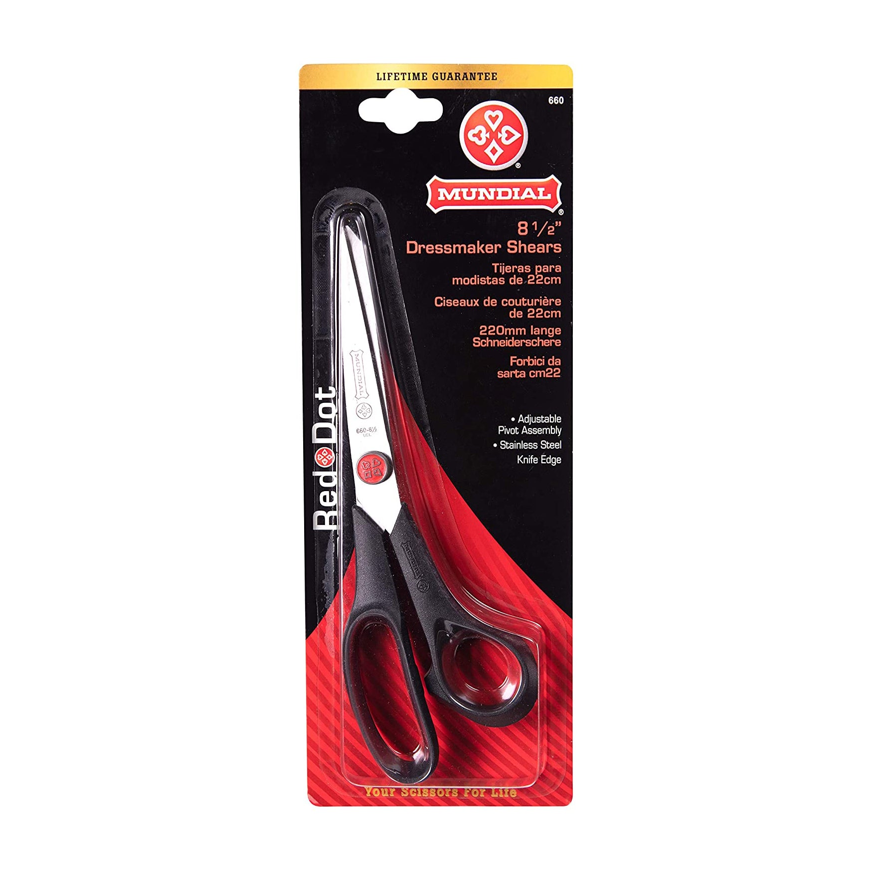 Mundial Red Dot Fabric Scissors